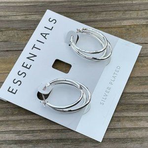 Essentials Earrings silver plated Triple layers lever back Jewelry Read descr